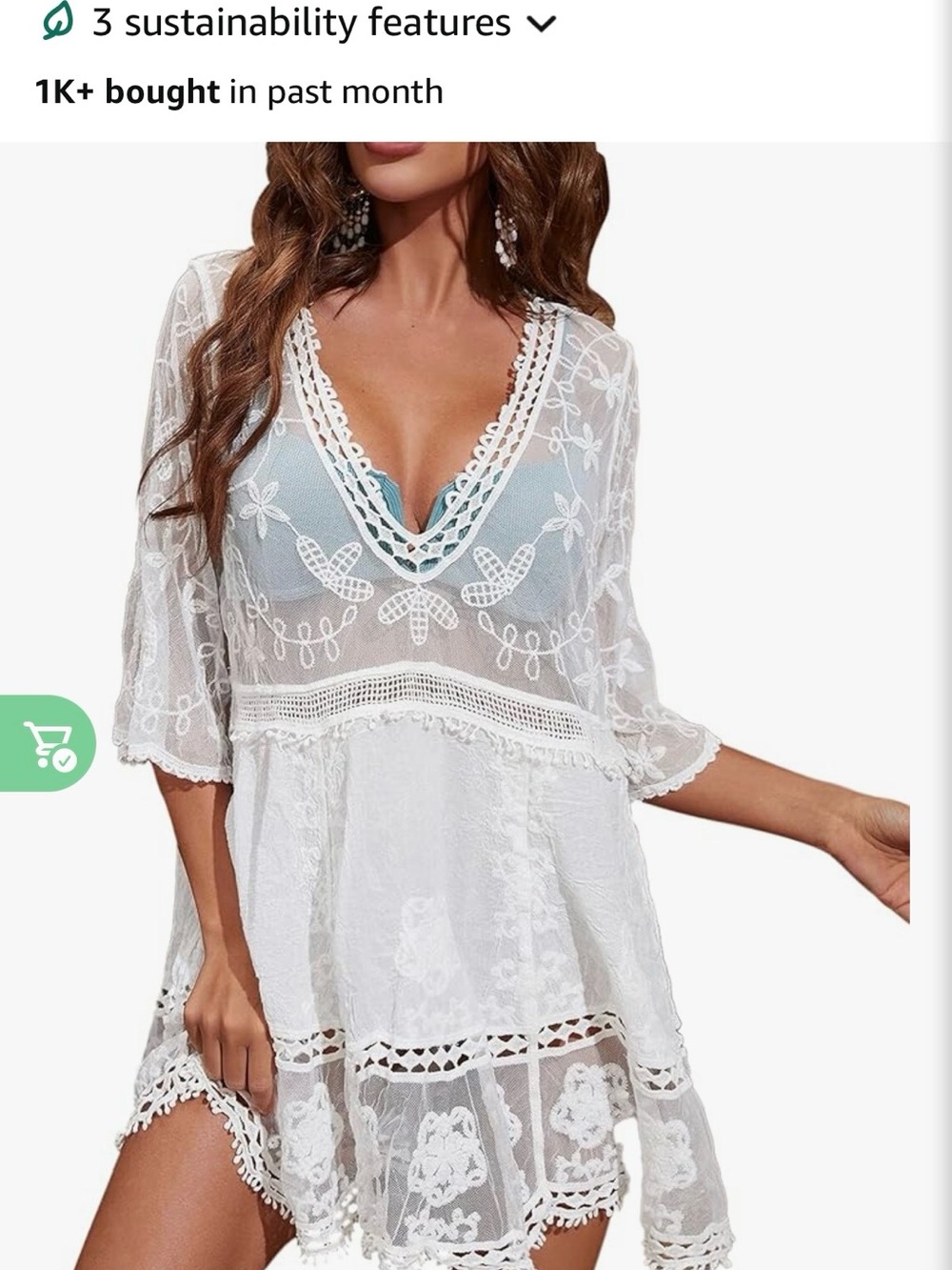 Sheer White Lace Crochet Swim Cover-Up Tunic